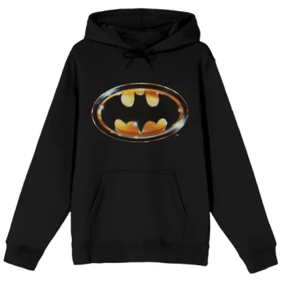 DC Comic Book Batman Logo Men's Black Graphic Print Hooded Sweatshirt image {3}