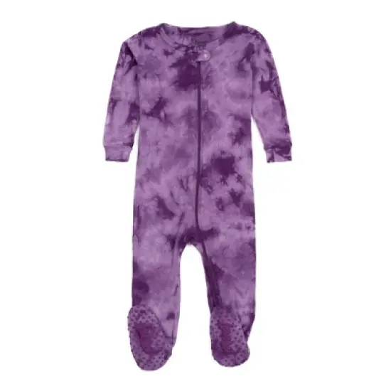 Leveret Kids Footed Cotton Tie Dye Pajama image {9}