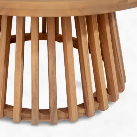 FIONECA Claremont 3-Seater Patio Daybed with Blue Cushions and Acacia Wood Coffee Table &uml;C Outdoor Furniture Set image {13}