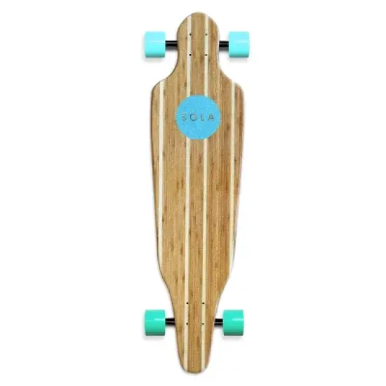 Sola Sports 38.75" Bamboo Premium Graphic Design Complete Longboard Skateboard - Wave image {1}