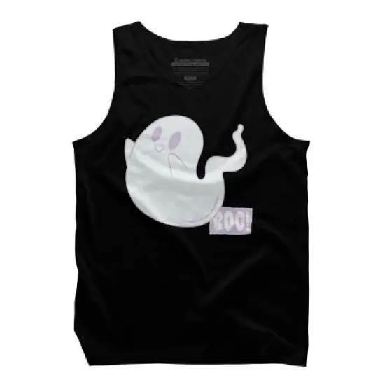 Men's Design By Humans Boo Cute Ghost Halloween cute design By BoogieCreates Tank Top image {4}