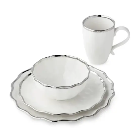 Certified International 16pc Dinnerware Set Regency Silver image {3}