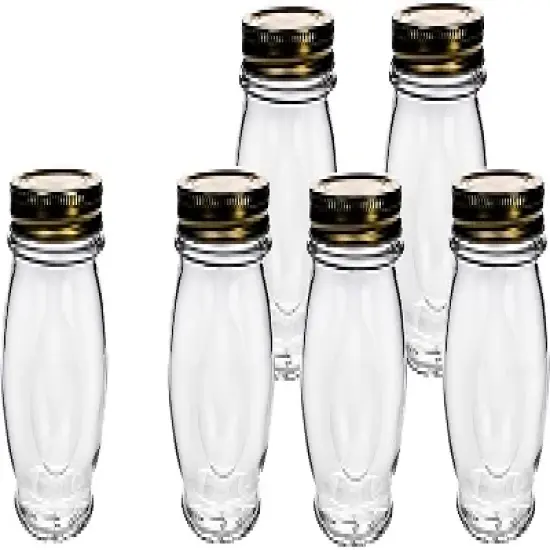 Amici Orto Preserving Canning Jars, Airtight, Italian Made Food Storage Jar, Clear with Metal Screw-On Golden Lids, 6-Piece image {4}