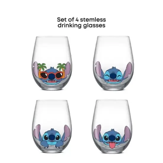 Lilo & Stitch Faces Stemless, 19oz set of 4 image {4}
