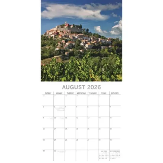 2026 Square Wall Calendar, Croatia, 16-Month Passport Collection Theme with 180 Reminder Stickers (12x12 In) image {2}