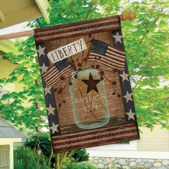 Briarwood Lane Liberty Patriotic House Flag Primitive 4th of July USA 28" x 40" image {2}