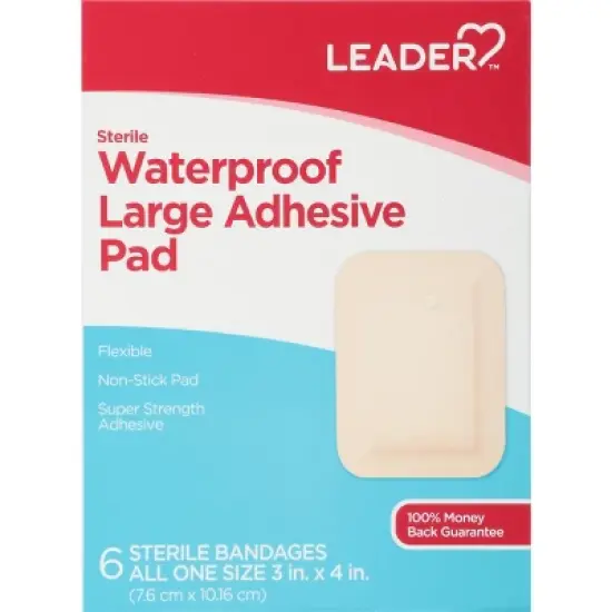 Leader Large Waterproof Sterile Adhesive Pad 6 ea image {4}