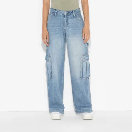 Women's Mid Rise Wide Leg Cargo Jeans - Wild Fable&trade; image {1}