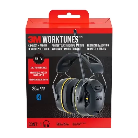 3M Company WorkTunes Connect AM-FM Wireless Hearing Protector with Bluetooth Black image {10}