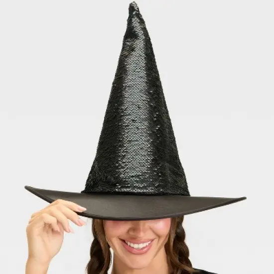 Adult Iridescent Sequin Witch Hat Costume Headwear - Hyde and EEK! Boutique&trade; Green image {2}