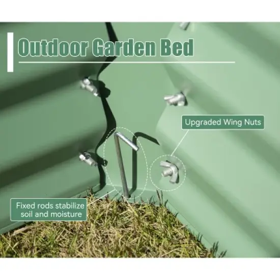 Galvanized Raised Garden Bed, 8x4x1.5FT Tall Galvanized Planter Raised Garden Boxes Outdoor, Large Steel Planter Box For Flowers Vegetables Herbs image {5}