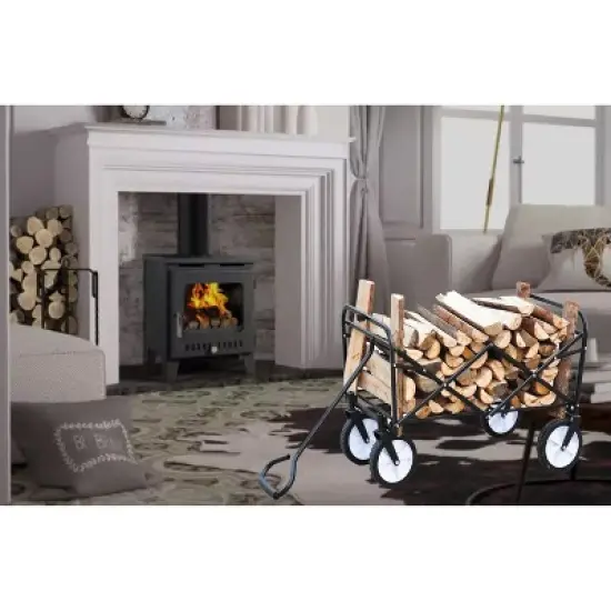 DOMETOUR Folding Wagon Garden Shopping Beach Cart (Red) image {8}