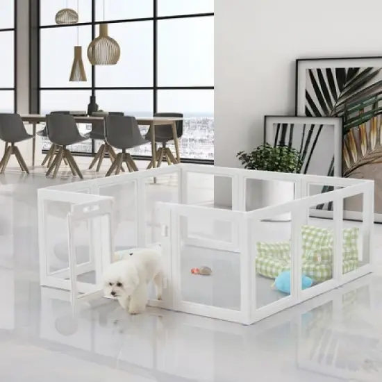 Erommy 10-Panel Dog Playpen With Door, Easy Assembly Pet Playpen for Cats, Dogs, Rabbits and Other Small Animals image {3}