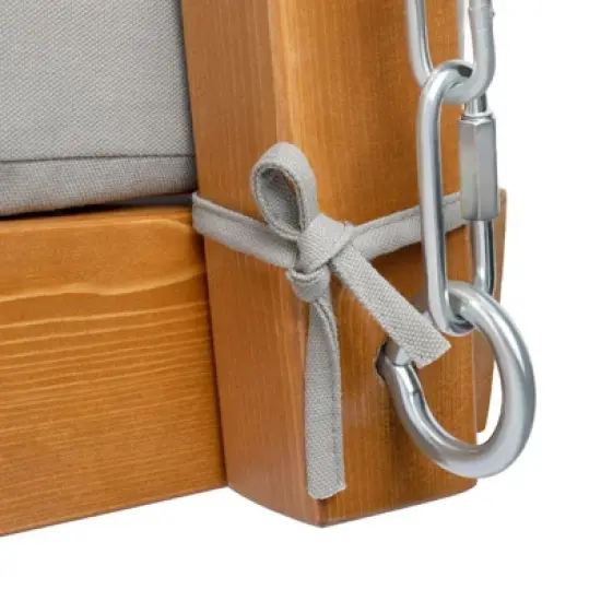 Karl Home 6.3 FT Solid Wood Porch Swing with Cushion image {5}