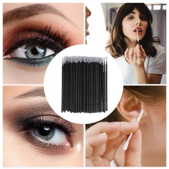 Unique Bargains Disposable False Eyelash Removal Cotton Swab 100 Pcs image {4}