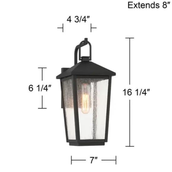 John Timberland Misty 16 1/4" High Sand Black Outdoor Wall Light image {3}