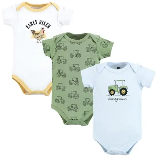 Hudson Baby Unisex Baby Cotton Bodysuits, Tractor image {7}