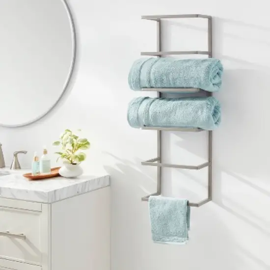 Towel Wall Storage Cabinet Brushed Nickel Metal - Brightroom&trade; image {1}