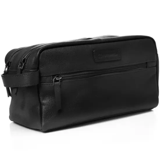 Alpine Swiss Sedona Toiletry Bag Genuine Leather Shaving Kit Dopp Kit Travel Case image {1}