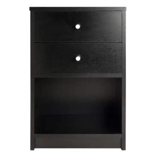 Ava Nightstand with 2 Drawers Black - Winsome image {3}