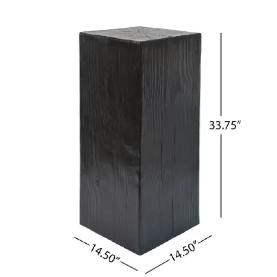 Christopher Knight Home Sinestrea Modern Patio Square-Column Lightweight Concrete End Table image {2}