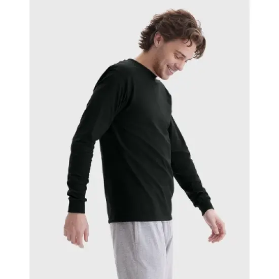 Hanes Beefy Men's Long Sleeve T-Shirt, Cotton image {1}