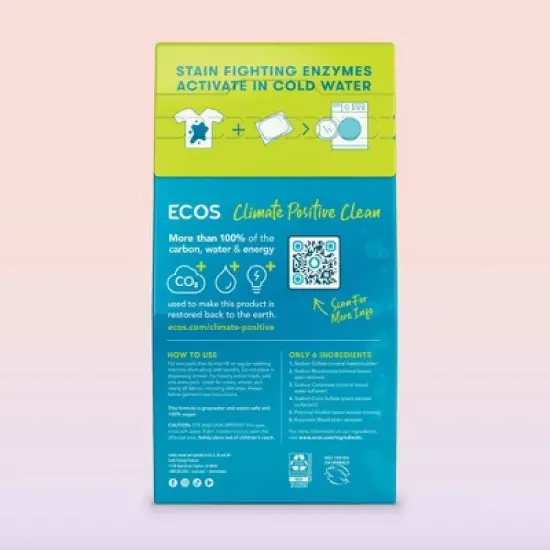 ECOS Plastic-Free Laundry Detergent Packs - Free & Clear - 17.98oz/40pk image {1}