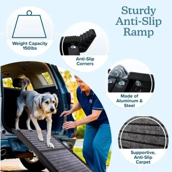 PETMAKER Folding Dog Ramp for Car, Black image {6}