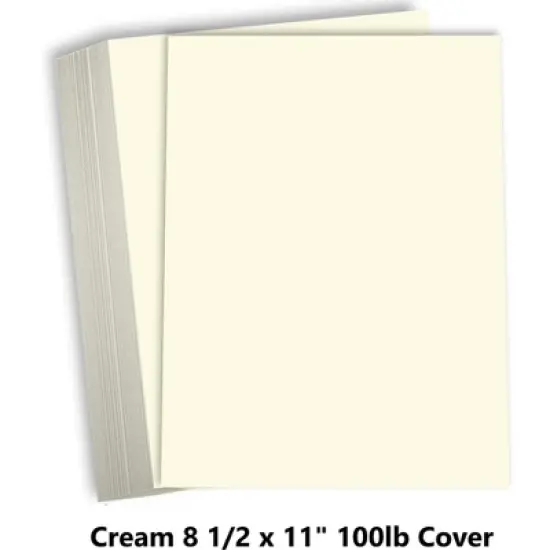Hamilco Cream Colored Cardstock Thick Paper - 8 1/2 x 11" Heavy Weight 130 lb Cover Card Stock for Printer - 50 Pack image {1}