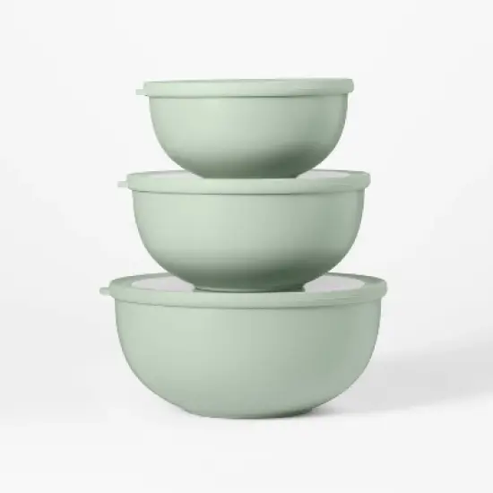 Set of 3 Plastic Mixing Bowl Set with Lids - Figmint&trade; image {4}
