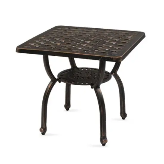Karl Home |Square Aluminum Outdoor Side Table image {8}