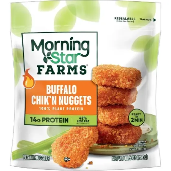 MorningStar Farms Veggitizers Frozen Plant Based Chik'n Nuggets Buffalo - 10.5oz image {1}