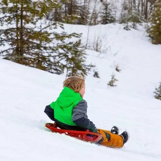 Lucky Bums Circular Classic Saucer Snow Sled with Built In Handles for Downhill Winter Sledding, 25 Inch Diameter, Up to 150 Pounds, Red image {4}