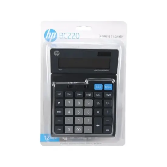 HP BC220 12-Digit Battery/Solar Powered Basic Calculator Black/Gray (91075R) image {2}