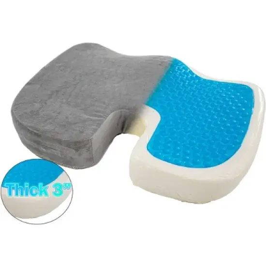 5 Star Super Deals Memory Foam Cooling Gel Seat Cushion Gel Enhanced Orthopedic Contour Coccyx Cushion Non Slip Cradle & Support Your Body & Tailbone image {8}