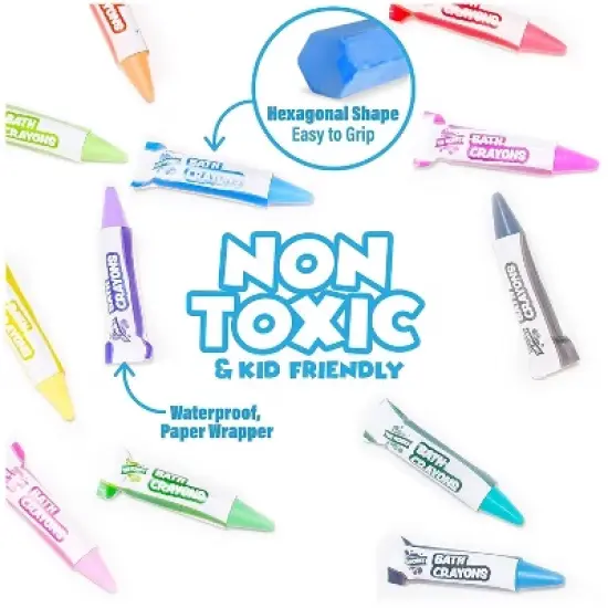 Tub Works Smooth Bath Crayons Bath Toy, 12 Pack image {1}