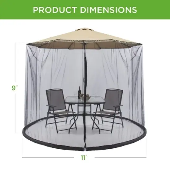 Best Choice Products 9ft Adjustable Bug Screen Accessory for Outdoor Patio Umbrella w/ Polyester Net, Fillable Base image {6}