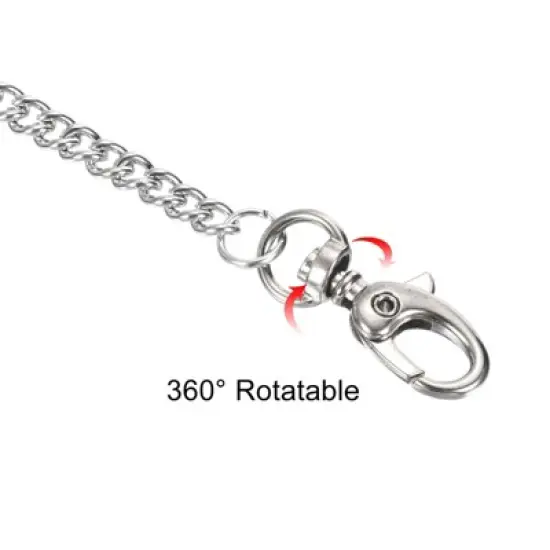 Unique Bargains Nickel Plated Metal Wallet Jeans Belt Handbag Lobster Clasp Chains image {2}