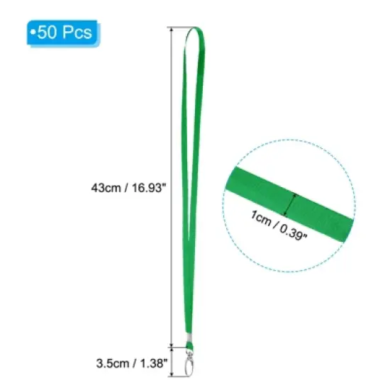 Unique Bargains Polyester Wear-resistant Lightweight ID Card Neck Lanyards with Hook 50 Pcs image {1}