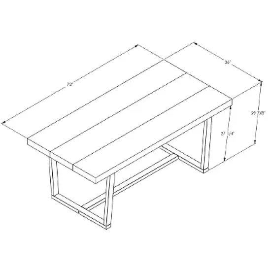 72" Modern Farmhouse Solid Wood Distressed Plank Top Dining Table - Saracina Home image {4}