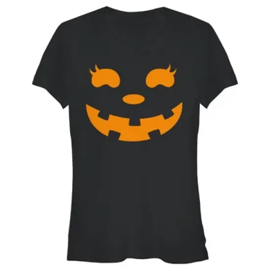 Junior's CHIN UP Halloween Jack o' Lantern Face T-Shirt image {3}