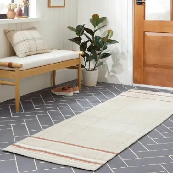 Scatter Stripe Rug Cream/Brown - Hearth & Hand&trade; with Magnolia image {1}