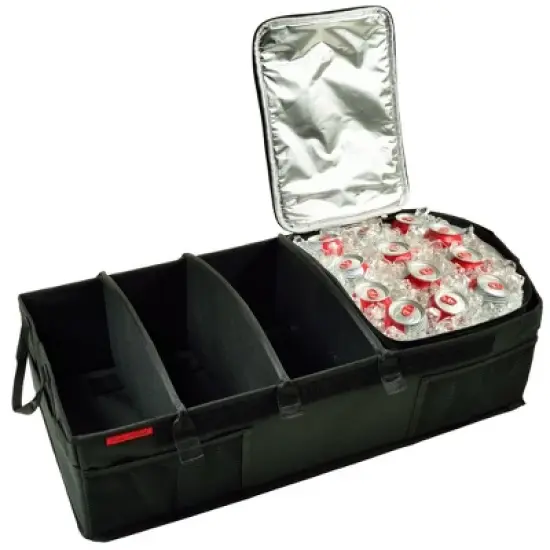 Picnic at Ascot - Ultimate Heavy Duty Trunk Organizer w/Cooler - No Slide Rigid Base - 70 LB Capacity - 30" wide x 14.75" deep X 9" high - Black image {6}