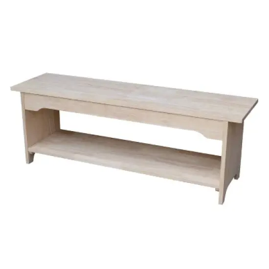 Brookstone Bench Unfinished - International Concepts image {6}