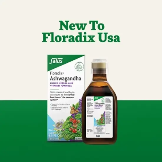 Floradix Ashwagandha Liquid Herbal & Vitamin Formula - Stress Support Formula - Vegan & Non-GMO - 8.5 fl oz image {7}