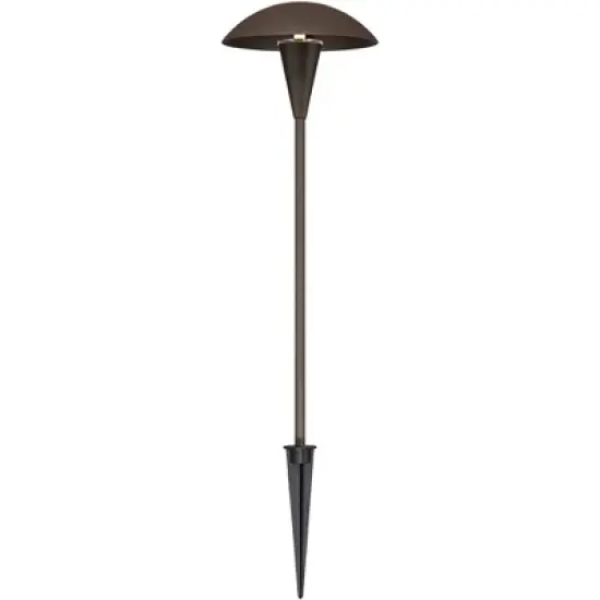 John Timberland Grant 18" High Bronze LED Mushroom Path Lights Set of 2 image {3}