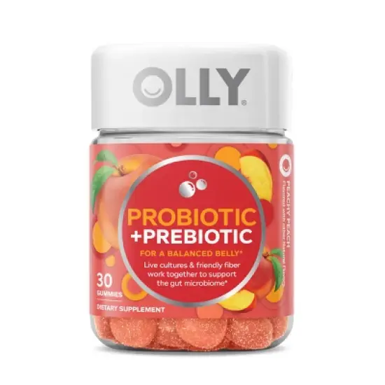 OLLY Probiotic + Prebiotic Gummies - Peachy Peach image {9}