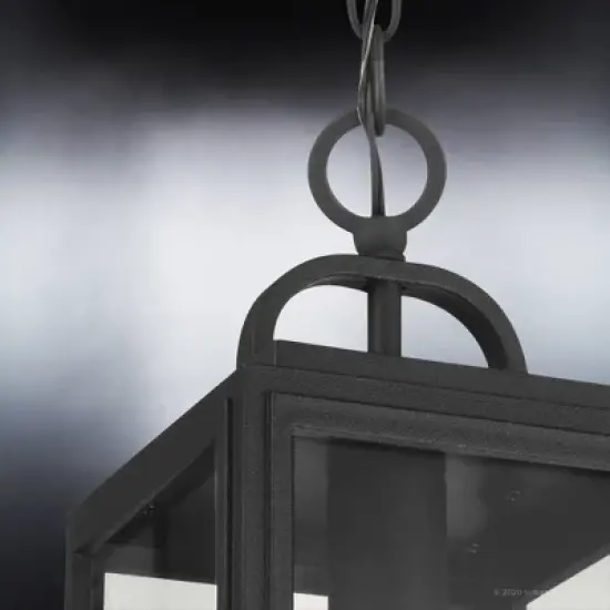 Urban Ambiance Luxury Farmhouse Outdoor Pendant 15.375''H x 7''W,  Midnight Black Finish,  Macon Collection, UHP1388 image {7}
