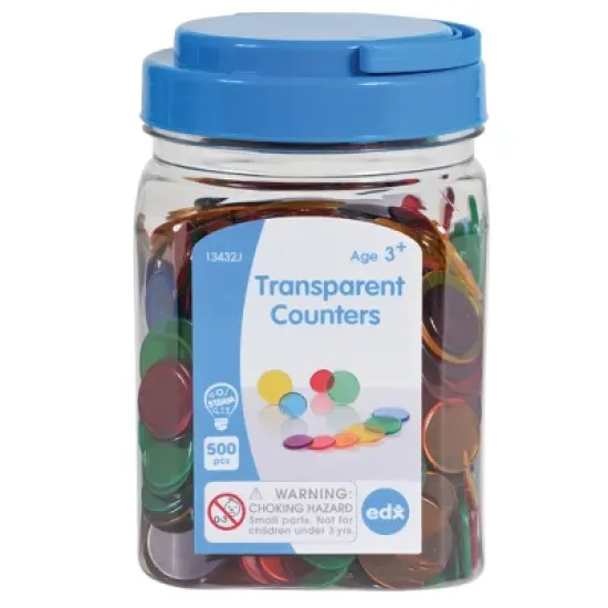 Edx Education Transparent Counters, Mini Jar, Set of 500 image {2}