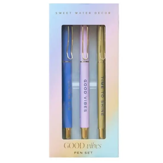 Sweet Water Decor Good Vibes Metal Pen 3pc Set image {5}